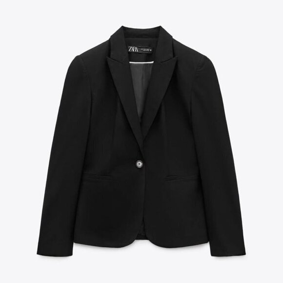 ZARA BASIC BLAZER BLACK SIZE 12 | 8372/380/800 - Picture 4 of 12